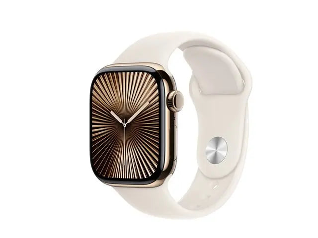 Apple Watch Series 10 (GPS + Cellular) – 42mm Gold Titanium with Sport Band Apple