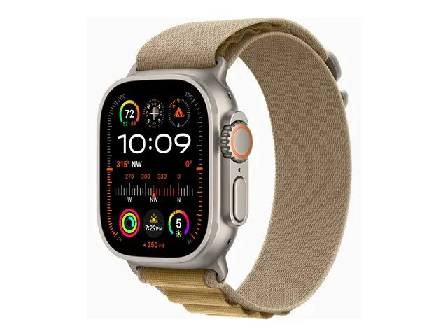 Apple Watch Ultra 2 – 49mm Natural Titanium with Alpine Loop (Tan, M) Apple