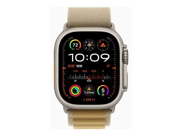 Apple Watch Ultra 2 – 49mm Natural Titanium with Alpine Loop (Tan, M) Apple
