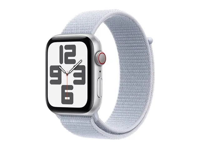 Apple Watch SE (2nd Gen, GPS + Cellular) – 44 mm Silver Aluminium with Sport Loop (Blue Cloud) Apple