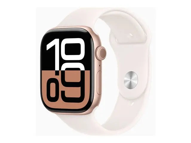 Apple Watch Series 10 (GPS + Cellular) – 46mm Rose Gold Aluminium with Light Blush Sport Band (M/L) Apple