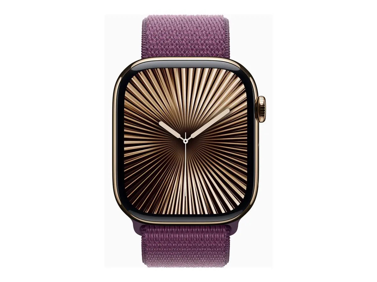 Apple Watch Series 10 (GPS + Cellular) – 46mm – Rose Gold Aluminium with Plum Sport Loop Apple