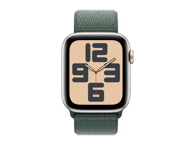 Apple Watch SE (GPS + Cellular) 44mm – Starlight Aluminium with Lake Green Sport Loop Apple