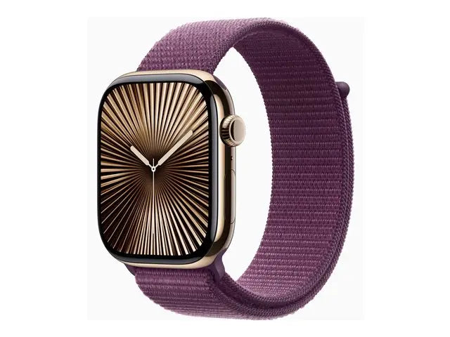 Apple Watch Series 10 (GPS + Cellular) – 46mm – Rose Gold Aluminium with Plum Sport Loop Apple