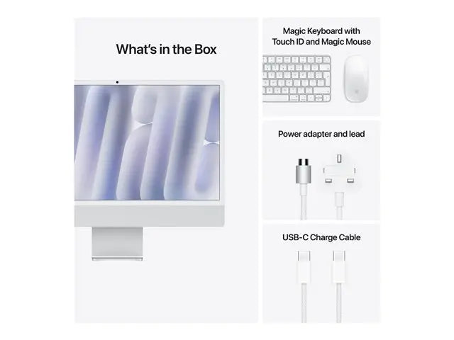 Apple iMac 24" with 4.5K Retina Display – M4, 16GB, 256GB SSD (French Keyboard, Silver) Apple