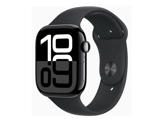 Apple Watch Series 10 (GPS + Cellular) – 46 mm, Jet Black Aluminium, Sport Band (Black, S/M) Apple
